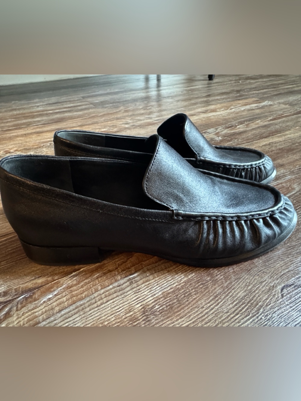 Vince Black Leather Loafers
